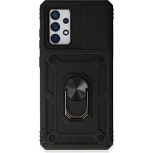 Evimdeyokyok Samsung Galaxy A73 5g Kılıf Pars Lens Yüzüklü Silikon - Siyah Tdrtr