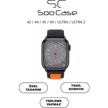 SC Soo Case Apple Watch Ultra Uyumlu 49MM / 45MM Taktik Kalın Kumaş Cırt Cırtlı Kordon SOO-108