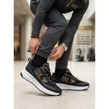 Solazer Erkek Siyah Gold Sneaker Günlük Sneaker Spor Ayakkabı 064
