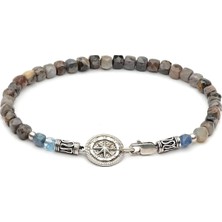 Mey Atelier Mey Way - Erkek Gümüş Pusula Sodalite Bileklik MEY2512032