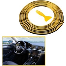 Autowise Trim Fitili Oto Geçmeli Gold Trim Fitili Süs 5 Metre Nikelajlı