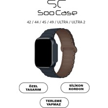 SC Soo Case Apple Watch Tüm Serilerle Uyumlu Premium Çift Yönlü Manyetik Silikon Kayış Kordon SOO-104