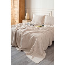 Koza Home Boho Waffle-Bej Çift Kişilik 240X260 Yatak Örtüsü 50X70 - 2 Ad Yastık Kılıfı 7040A