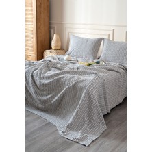 Koza Home Boho Waffle-Lacivert Tek Kişilik 160X240 Yatak Örtüsü 50X70 - 1 Ad Yastık Kılıfı 7039A