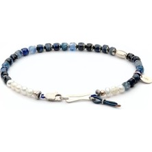 Mey Atelier The Kyanite - Erkek Kyanite Inci Gümüş Bileklik MEY2512043
