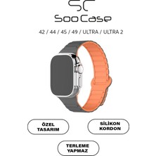 SC Soo Case Apple Watch Tüm Serilerle Uyumlu Premium Çift Yönlü Manyetik Silikon Kayış Kordon SOO-104