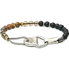 Mey Atelier Rafaél - Smoke Quartz Onyx Antika Kelepçe Erkek Bileklik MEY2412061