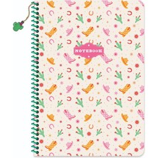 Keskin Color Keskin A4 Çizgili Spiralli Charmlı Kovboy Defter - Beyaz