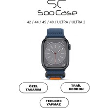 SC Soo Case Apple Watch Ultra Uyumlu 49MM / 45MM Taktik Kalın Kumaş Cırt Cırtlı Kordon SOO-108