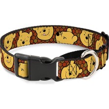 Skygo Buckle- Martingale Köpek Tasması - The Pooh Expressions/petek Siyah/kahverengiler - 2,54 cm Genişlik - 38,1-66,04 cm Boyun Boyuna Uygun - Large
