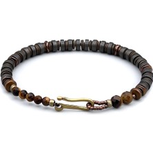Mey Atelier Matte - Tiger Eye Hematit Erkek Bileklik MEY2412004