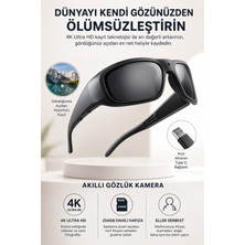 FaroxTech 256GB Hafızalı 4K Akıllı Video Kayıt Gözlüğü - Vlog ve Aksiyon Için Eller Serbest Kamera