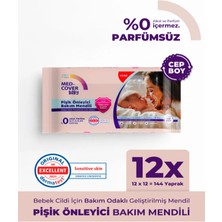 Med-Cover Baby Pişik Önleyici Bakım Mendili - Cep Boy 12'li x 12 Avantaj Paketi