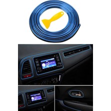 Autowise Trim Fitili Oto Geçmeli Mavi Trim Fitili Süs 5 Metre Nikelajlı