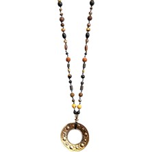 Mey Atelier Twelve Points - Karma Taş Bronz Antika Uçlu Kadın Kolye MEY2421029