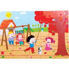 E-Vitrin CS-1277 Sonbahar  Ahşap Yer Puzzle