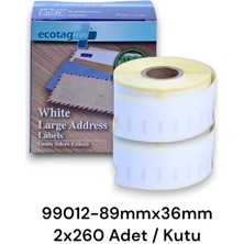 Seiko Slp Serisi Ecotagplus Etiket 89 mm x 36 mm ( 2 x 260 Adet )