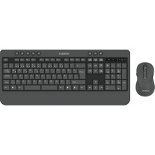 Everest KM-6585 Dual Gri/beyaz Kablosuz Çift Space Tuşlu Q Klavye + Mouse Set 