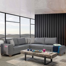 Eymense Loft Köşe Koltuk Takımı Gri Sağ Köşe