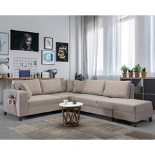 Eymense Loft Köşe Koltuk Takımı Krem Sağ Köşe