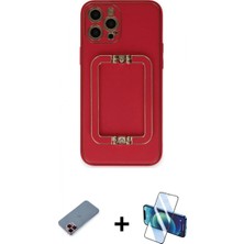 Pileli Store Pilelistore™ iPhone 12 Pro Kılıf Kozmos Minimal Prime - Siyah 3D Antistatik Seramik Nano Ekran Koruyucu + Metal Kamera Lens Koruma Cam - Kı