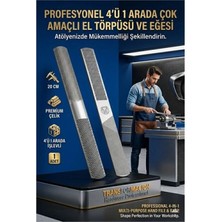 Marsilyan 4'ü 1 Arada Profesyonel El Törpüsü Eğe Seti - Ahşap Metal Raspası Düz Yarım Yuvarlak 723175