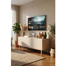 Robin Home Miami Tv Ünitesi Sehpası 2 Kapaklı Ahşap Ayaklı 120CM Kumsal