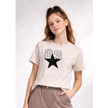 Queen Kids Queenkids Kız Çocuk 2008 Basic Tişört Bej