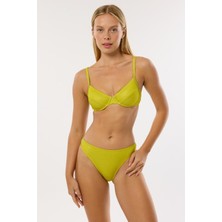 Ayyıldız 4527 Yeşil Simli Kapsız Balkonet Bikini Takımı