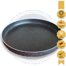 Dr.maya® | Yuvarlak Granit Fırın Tepsisi | 28 Cm, Alüminyum Gövde, Hafif ve Dayanıklı Yapışmaz