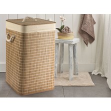 English Home Urbann Katlanabilir Çamaşır Sepeti Kahve Renkli 35x35x60 cm Dayanıklı Malzeme