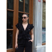 Benevento Clothing Dantel Detaylı Şık Saten Bluz