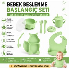 Jojobebek Sincap Tasarımlı Vakumlu Silikon Beslenme Seti / Yeşil