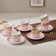 Aryıldız Peony Pembe 12 Parça 6 Kişilik Kahve Fincan Takımı
