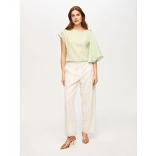 Faik Sönmez Wide Leg Fit Brode Nakış Detaylı Pantolon S26PNT009