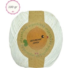 Organickid Organik Pamuk Amigurumi Punch 100 gr El Örgü Ipi 400 Kırık Beyaz (Panna)