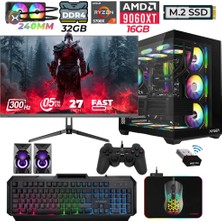 Xaser Nova X40  Ryzen 7 5700X 32GB Ram 1tb M.2 Nvme SSD 16GB RX9060 Xt Sıvı Soğutmalı 27" 300Hz Oyun Bilgisayarı