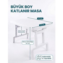 Büyük Boy Katanır Piknik Kamp Masası 67X47X57 cm