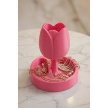 My Craft 3D Lale Tasarımlı Takı Organizer Yüzük Küpe Kolye Bileklik Standı Dekoratif Takı Tabağı Aksesuar Düzenleyici