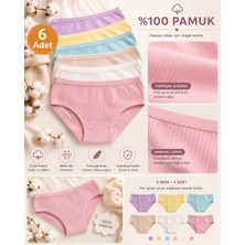 Qulat Tutku Yumuşacık Fitilli Doku Kız Çocuk Slip Külot 6 Adet