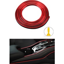 Autowise Trim Fitili Oto Geçmeli Kırmızı Trim Fitili Süs 5 Metre Nikelajlı