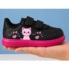 Lias Shoes Kız Çocuk Cute Pinky Kedicik Baskılı Spor Ayakkabı