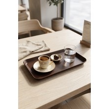 Akyüz Plastik 10 Adet Tray 30 cm Plastik Servis Tepsisi, Sunum Tepsisi Kahve Tepsisi-30 cm x 15 Cm-Kahverengi
