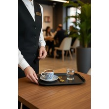 Akyüz Plastik 10 Adet Tray 29 cm Plastik Servis Tepsisi, Sunum Tepsisi Kahve Tepsisi-29 cm x 20 Cm-Kahverengi