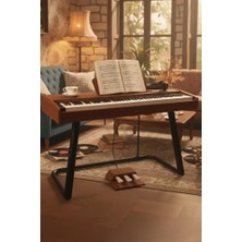 Cekar Store Midex PLX-125-OR Taşınabilir Dijital Piyano Tuş Hassasiyetli 88 Tuş Bluetooth (Stand ve Kulaklık Ile)