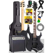 Cekar Store Midex FORCE-AMP30 Üst Seviye 30 Watt Amfili Elektro Gitar H-H Profesyonel Full Set Aksesuarlı
