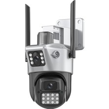 Viva ICS-223 6mp Çift Lens Wifi Akıllı Güvenlik Kamerası Aı Hareket Takipli Icsee Destekli