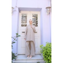 Nisum Moda Arkası Uzun Pamuk Keten Takım