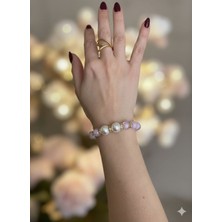 Gümüş Avm Incili Pamuk Içi Taşlı Premium Bileklik