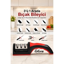 3 Açılı Profesyonel Bıçak Bileyici Elmas Seramik Tungsten Çelik El Bıçakları Bileme – Kırmızı Siyah